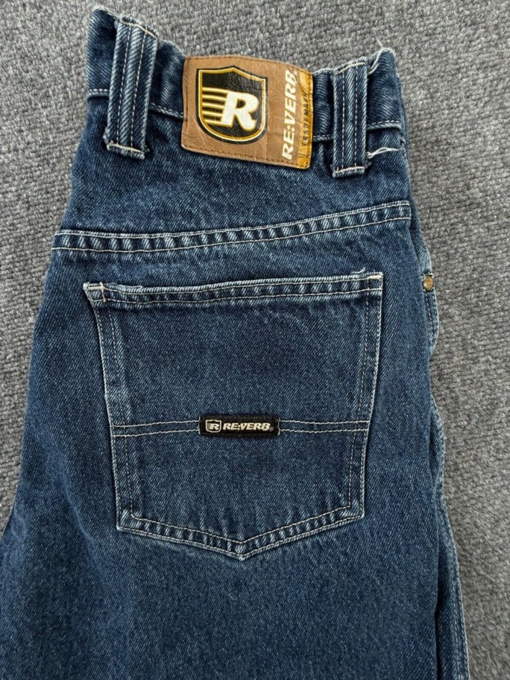 REVERB Jeans Blue Hip Hop Denim Cotton Y2K Vintage Skater Baggy Unisex 27x23
